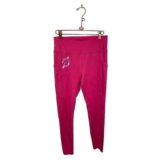 Peloton Move Mission Tulip Hem Leggings Womens Large High Rise Drawstring Pink - Picture 1 of 6